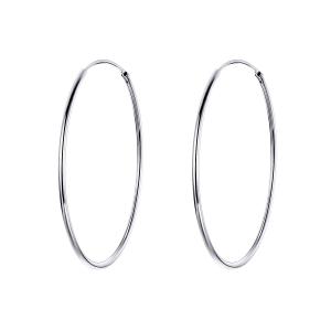 BAMOER ต่างหูห่วงใหญ่สําหรับผู้หญิงเงินแท้925เครื่องประดับหญิงต่างหูแฟชั่นผู้หญิง39มม. เครื่องประดับอย่างดี SCE598มิถุนายน