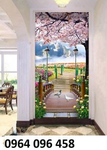 Tranh gạch 3d ốp tường phòng khách - hành lang - JKKM05