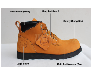 SEPATU ZIMZAM RICHMOND RIDGE MIDDLE BOOTS SAFETY 6IN KULIT TAN (NUBUCK)