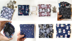 PUNKSTAR 11cm X 11cm Squeeze Pinch Pouch Coin Purse Holder Credit Card Case Wallet For Men & Women Kids