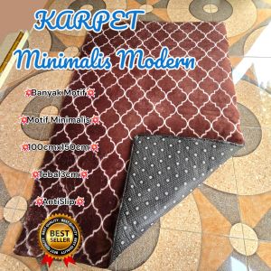 Karpet Minimalis Modern Motif Geometris Tebal 3cm Anti Slip Ukuran 100x150cm – Best Seller!