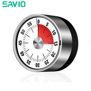 SAVIO Kitchen Timer Magnetic Mechanical Manual Digital Timer 60-Minutes Alarm Stainless Steel Cooking Timer
