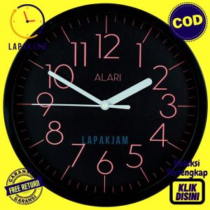 Jam Dinding Quartz Hiasan Kamar Minimalis Unik Besar Alari AL1191 Hitam Abu Bagus BestSeller