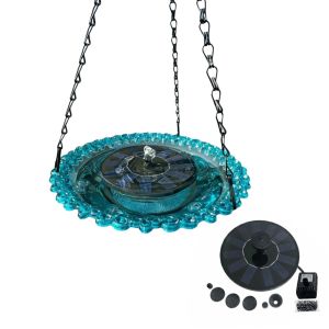 TASTY TIMES Floating Water Feature Solar Fountain Birdbath Waterfall Design Automatic Solar Bird Bath Decorative Plastic Garden Bird Feeder Garden