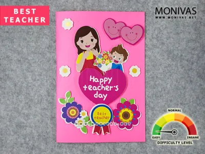 Best Teacher Thank You Greeting Card DIY Teachers Day Gift