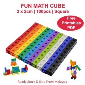 Math Block Toys for Kid 100 pieces Mathlink Cube Number Block Educational Toys Kid Toys Mainan