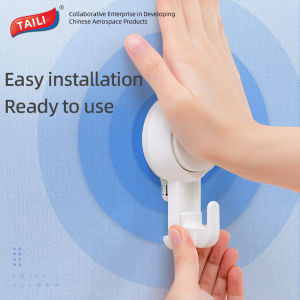 TAILI Suction Cup Hooks 4PCS Heavy Duty Towel Hanger Easy to Install Shower Hanger for Bathroom Kitchen Hotel No Drilling Removable Portable Wall Hooks Waterproof