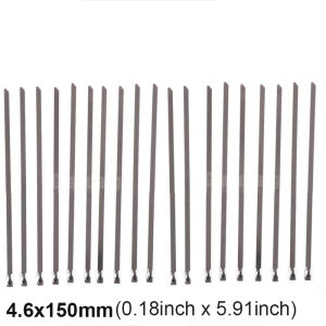 【88HomeStore】20 Pcs Stainless Steel Metal Cable Ties Zip Exhaust Wrap Coated Locking Metal Zip-Exhaust Multifunctional Locking Cable Ties