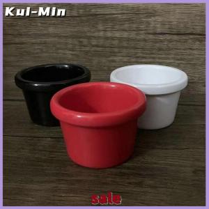 Kui-Min Sauce Bowl Gravy Boats Round Glossy Melamine 6cm 50ml Black Mini Dipping Cup American Tableware for Cafe