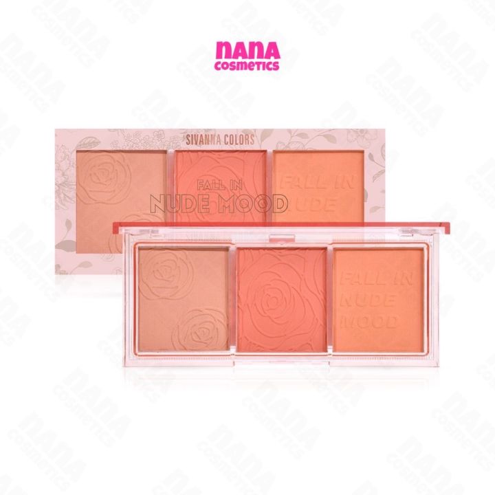 HF142 ซีเวนน่า คัลเลอร์ส ฟอล อิน นู้ด มูด บลัชเชส พาเลท บลัชออน 3 ช่อง