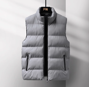 Mens Youth Large Size Vest Coat - Autumn and Winter Korean Version of the Trend Clip Thickened Warm Down Cotton Vest - Tops Menswear