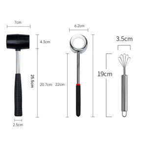 Dụng Cụ Mở Vỏ Dừa Khui Vỏ Dừa Bằng Thép Không Gỉ Bộ 3 Món Khui Dừa Count Coconut Opener Tool