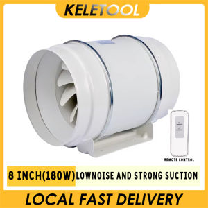 4"6"8" Electric Exhaust Fan Silent Pipe Duct Fan Bathroom Extractor Ventilation Kitchen Toilet Wall Air Cleaning Fan