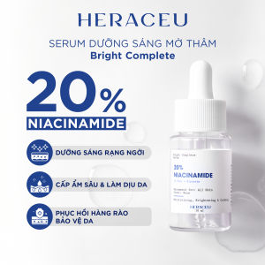 Tinh chất dưỡng sáng da cấp ẩm mờ thâm HERACEU Bright Complete Niacinamide 20% Serum