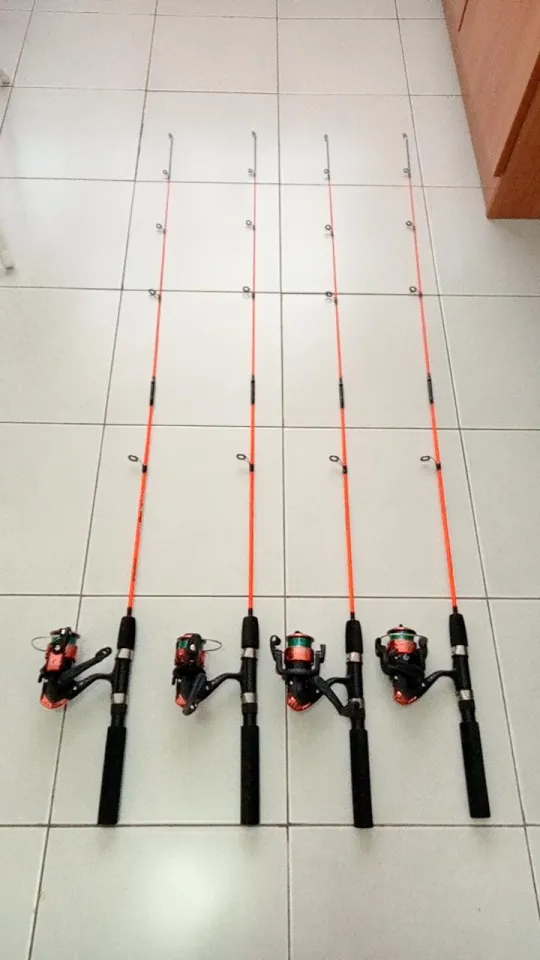 1.8m Set Fishing Black Joran pancing spinning fishing rod and 2000
