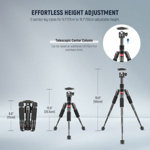 NEEWER Mini Tripod for Camera with 360° Ball Head Aluminum Alloy 20"/ 50cm for DSLR Camera Video Camcorder TP-AAM521