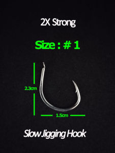 50 Pcs Kail Pancing Slow Jigging Hook 2X Strong Flat (tanpa lubang)