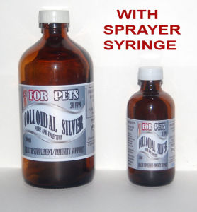 NANO/IONIC/COLLOIDAL SILVER WITH SPRAYERSYRINGE 250ML 20PPM FOR PETS