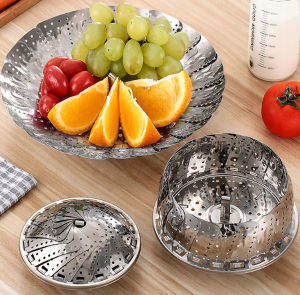 Giá Hấp INOX Tròn 4 Chân Hấp Bánh Bao Đồ Ăn Đa Năng - Khay Xửng Vỉ Hấp Rế Hấp Và Lót Nồi Inox -  Dụng Cụ Nhà Bếp Đa Năng  Để Kê Nồi Inox