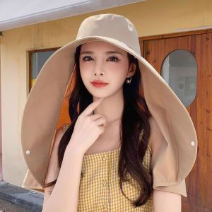 Sun Protection Hat Large Brim Breathable Big Brim  Women UV Protector Cap Summer Sun Hat Neck Outdoor Shawl Bucket Hat