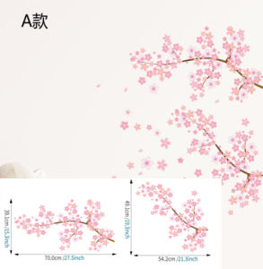 Cherry Blossom Wall Stickers | Peel & Stick Sakura Floral Wall Decals for Bedroom Living Room & Nursery | Waterproof | Local Stock | Fast 2-Day Delivery
