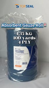Ready stock🇲🇾[MDA REGISTERED] TOPSEAL Absorbent Gauze Roll 100 Yards 1.35KG  100% Cotton Medical Wound Dressing Kain Kasa 医用纱布