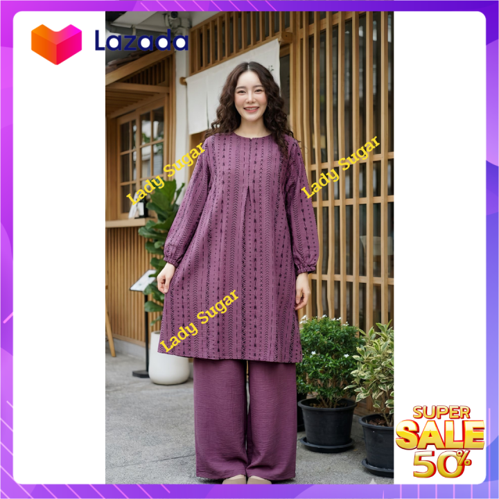 📌เซ็ต 2 ชิ้น เสื้อ+กางเกง ผ้าpoppy 📌 คอกลม ซิปหน้า ทรงเอ อกเล็กอกใหญ่ ...