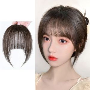CHICNOOK ขอบประดับเพชร สีดำสีดำ ล่องหนแบบล่องหน ของปลอมปลอม อุปกรณ์เสริมผม ไฟเบอร์ทนความร้อน กางเกงขาสั้นแบบสั้น ชิ้นผมธรรมชาติ สาวๆ หน้าม้าแบบตรง วิกผมหน้าม้าแบบ3D ผมม้าแบบสังเคราะห์ Front Neat Bang