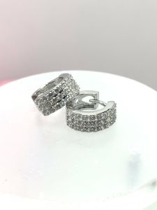 Gr Jewel Earring925 ฝังcz Size Rd 1.2 ฝังพลอย 34 เม็ด Gre025