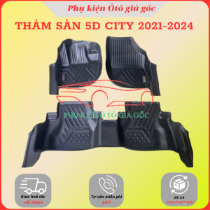 Thảm lót sàn NHỰA TPE 5D TRÀN VIỀN đúc nguyên khối Honda City 2015 - 2025 Tràn viền bậc chân Không mùi - 2 hàng