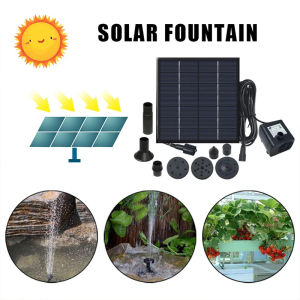【Elegant Residence】Black Solar Power Floating Fountain Water Pump Fountains Waterfalls Aquarium Pool Pond Pump Garden Decoration