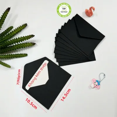(Combo 100) Bao thiệp mời kích thước A5 A6 A7 bao thư basic phong cách Vintage (giấy kraft nâu / trắng / đen)