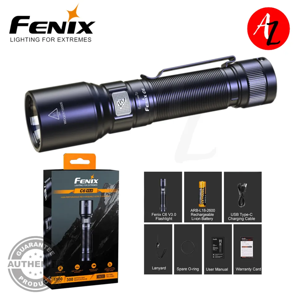 FENIX C6 V3.0 Luminus SST40 LED Tactical Flashlight 1500 Max