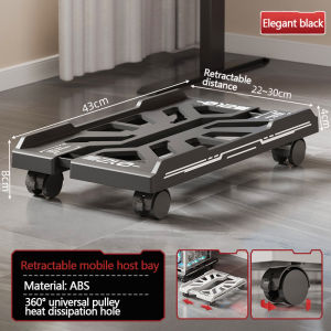 Adjustable CPU Stand with 4 Lockable Wheels - Fits Tower/Desktop CPU Holder for Office/Home Use