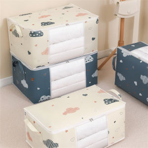 Cute Print Portable Clothes Storage Bag Organizer Folding Closet Organizer for Pillow Quilt Blanket Bedding