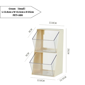Ready Stock Two Tier White Cream Green Transparent Plastic Table Desk Storage Organizer Household Decoration Bedroom Bathroom Toilet Pantry Office Study Student Kitchen Coffee Capsule Tea Rack Skincare Drawer Shelf Cabinet Simple Modern Stylish Cheap