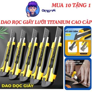 Dao Rọc Giấy Lưỡi Titanium OKSEP Đa Năng Cao Cấp Cứng Cáp Bản To Dày Dặn Siêu Bén Siêu Sắc