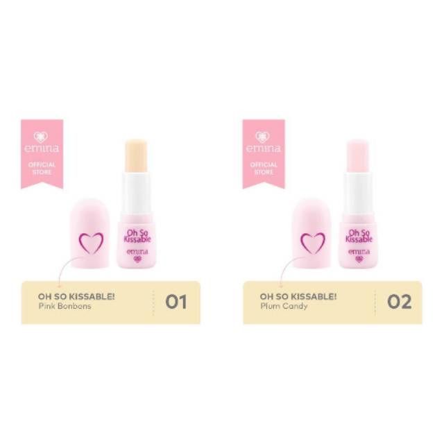 [BPOM] EMINA Oh So Kissable Tinted Balm Lipbalm Stick Lip Care with Vitamin E and Shea Butter Oil 3.4g