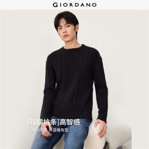 GIORDANO Men Fall Winter Wide Rib Knit Fabric Casual Wear 18056007