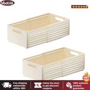 [VTO] 2Pcs Retractable Storage Box Stackable Multifunctional Organizer and Storage Bins for Kitchen Office Supplies Study Room