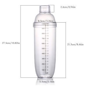 แก้วเชคค็อกเทล แก้วเชคใส กระบอกเชค เชคเกอร์ พลาสติก 350ml/500/ml/700ml/1000ml แก้วเชคค็อกเทล เชคเกอร์ ชานม นํ้าผลไม้ ถ้วยพลาสติก ค็อกเทล Plastic Cocktail Shaker Mixer
