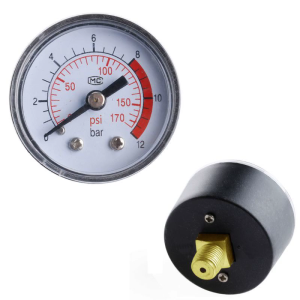 Y40-01 Hydraulic Pressure Gauges Reliable Readings at 0-12 Bar / 0-170PSI Essential for Air Compressor Application