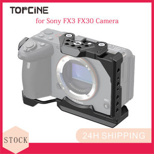 Topcine Sony FX30 Cage for Sony FX30 FX3 Camera with 1/4 3/8“ Arri Locating and Cold Shoe Mount Extension for Microphone/ Light