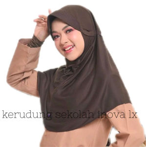 kerudung sekolah sd smp sma inova lx serut pinggir pita tutup HIJAB INSTAN HAMIDAH DZEVADA