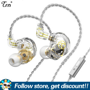 TRN ST2 Earphone High-Definition Music IEM Headphone 1BA+1DD Professional Grade Hybrid Earbuds Interchangeable Cable Noise Canceling Sports Running Gaming Wired Headsets 2PIN Detachable DJ Monitors For Smartphones MP3 MP4 Players Tablet Laptops Computers