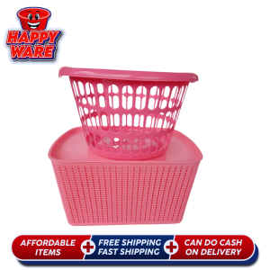 Happyware 2-in-1 Rattan-Look Storage Box and Laundry Basket Set with Bonus Fuller Bag
