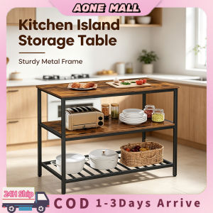 Kitchen Island Storage Table Microwave Oven Stand Rack Industrial Console Table Kitchen Work Prep Table Pot Pan Cookware Organizer Shelf for Kitchen Dining Home Storage Furniture