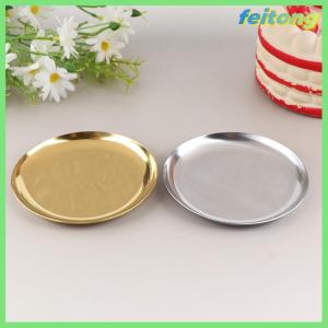 【feitong】🚕🚕【HOT SALE】 Light Luxury Style Metal Jewelry Tray Stainless Steel Storage Tray Dormitory Cosmetics Jewelry Plate Decoration