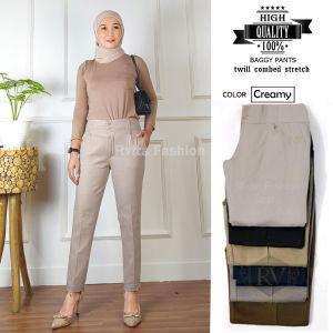 Celana Baggy Wanita Terbaru Bahan Twill Combed Halus & Nyaman