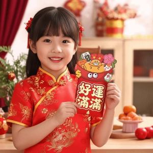 LETOY 6pcs Year of The Horse Spring Festival Red Envelope Cartoon Traditional Lucky Money Packet Money Pouch Blessing God of Wealth Red Pocket Lunar New Year Gifts